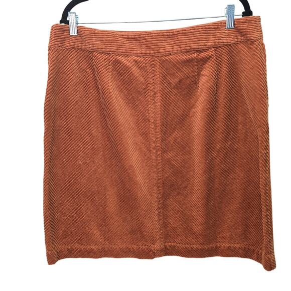 Talbots Corduroy Skirt Womens 16 Brown Straight Mini Bohemian Hippie Minimalist - Picture 2 of 7